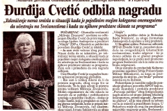 BLIC-080400-DJURDJIJA_CVETIC_ODBIJANJE_NAGRADE