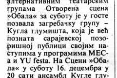 OSLOBODJENJE-151289-ZAGREBACKA_KUGLA_U_SARAJEVU