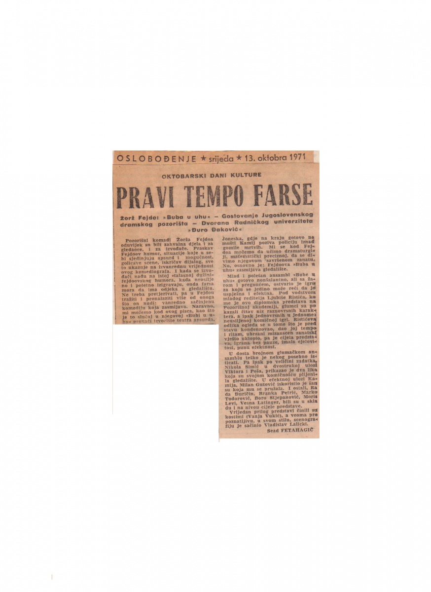 OSLOBODJENJE-13101971-CLANAK_GOSTOVANJE_JUGOSLOVENSKO_DRAMSKO_POZORISTE_BUBA_U_UHU_LJUBISA_RISTIC