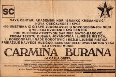 POLITIKA-061284-NAJAVA-SAVA_CENTAR-CARMINA_BURANA_SAVA_CENTAR_LJUBISA_RISTIC