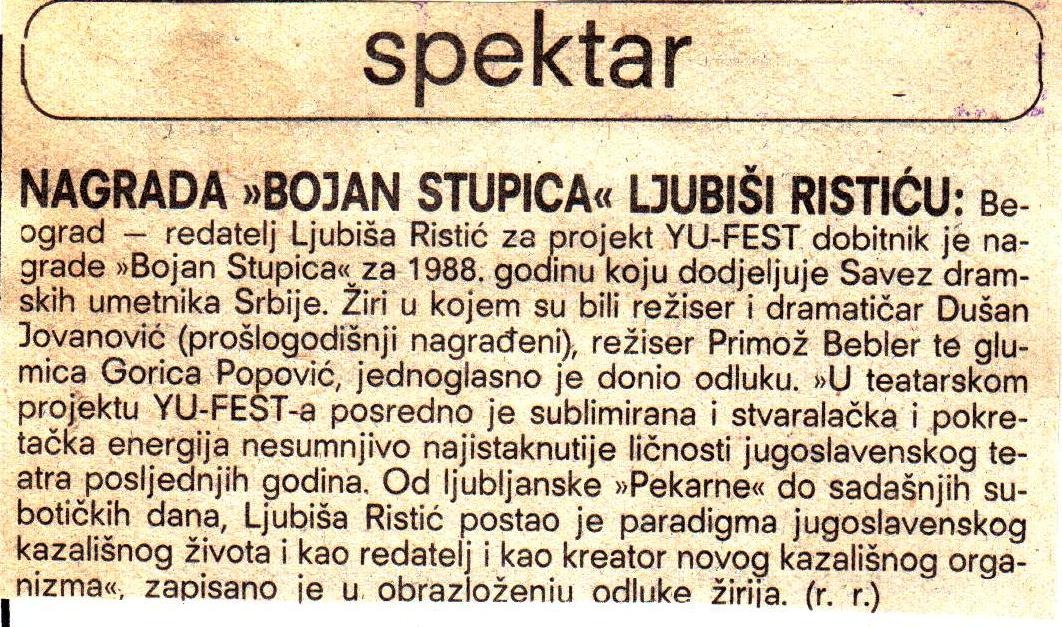 VJESNIK-050789-LJUBISA_RISTIC_NAGRADA_BOJAN_STUPICA